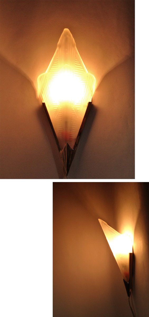 画像2: 1930's Art Deco 【Glass＆Brass】 Wall Sconce (2)