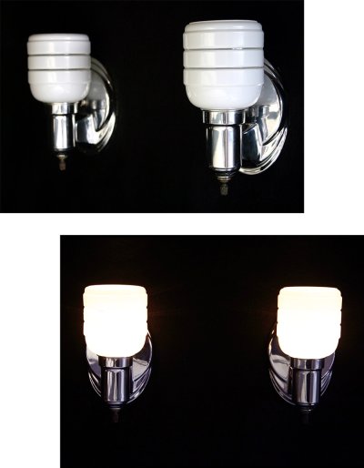 画像1: 1930-40's "2-way" Chrome Bathroom Lamp【Pair】