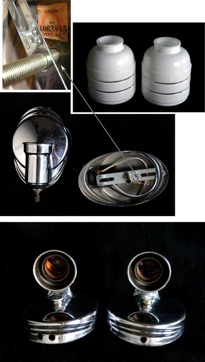 画像2: 1930-40's "2-way" Chrome Bathroom Lamp【Pair】