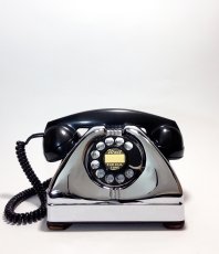 画像1: - 実働品 - 1940's U.S.ARMY Chromed Telephone　【BLACK × SILVER】 (1)