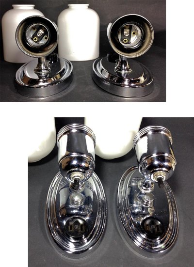 画像3: 1940's "2-way" Chrome Bathroom Lamp【Pair】