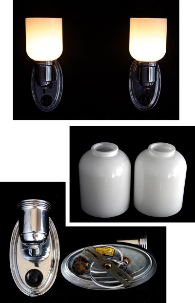 画像2: 1940's "2-way" Chrome Bathroom Lamp【Pair】