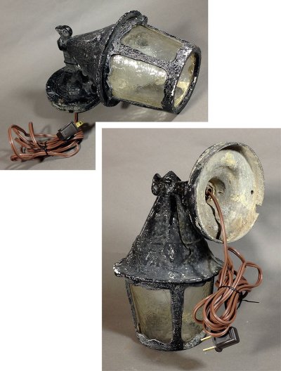 画像2: 1930-40's "Black Shabby Chic" Caged Porch Lamp 