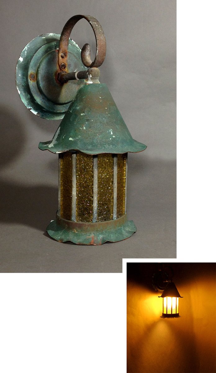 画像1: 1930-40's "Shabby Chic" Porch Lamp  (1)
