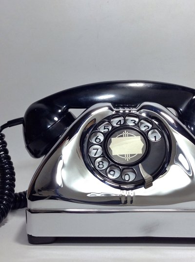 画像1: - 実働品 - 1940-early 1950's U.S.ARMY Chromed Telephone　【BLACK × SILVER】