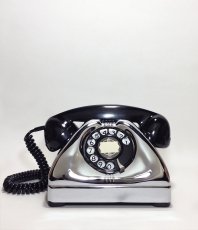 画像1: - 実働品 - 1940-early 1950's U.S.ARMY Chromed Telephone　【BLACK × SILVER】 (1)