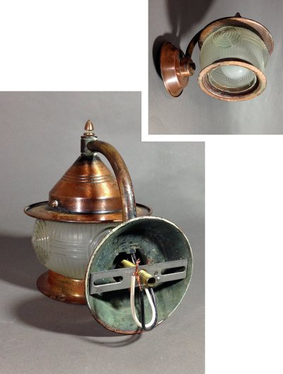 画像2: 1930-40's "Caged" Brass Porch Lamp 