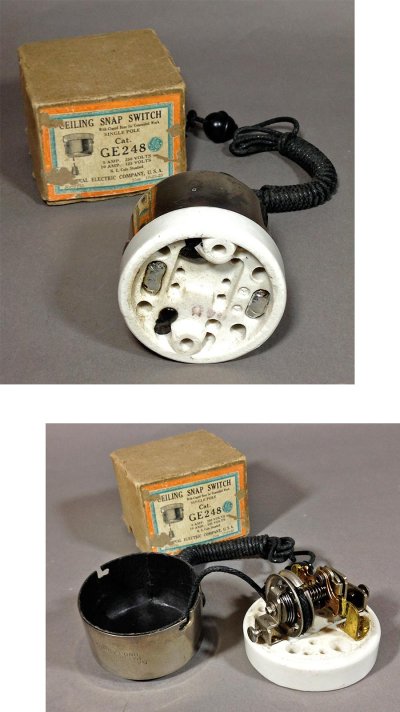 画像2: 1910-20's "G.E.” Porcelain Pull Chain Switch
