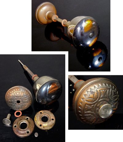 画像1: Early 1900's "COMBINATION" Door Knob ＆ BELL【Dead-Stock】