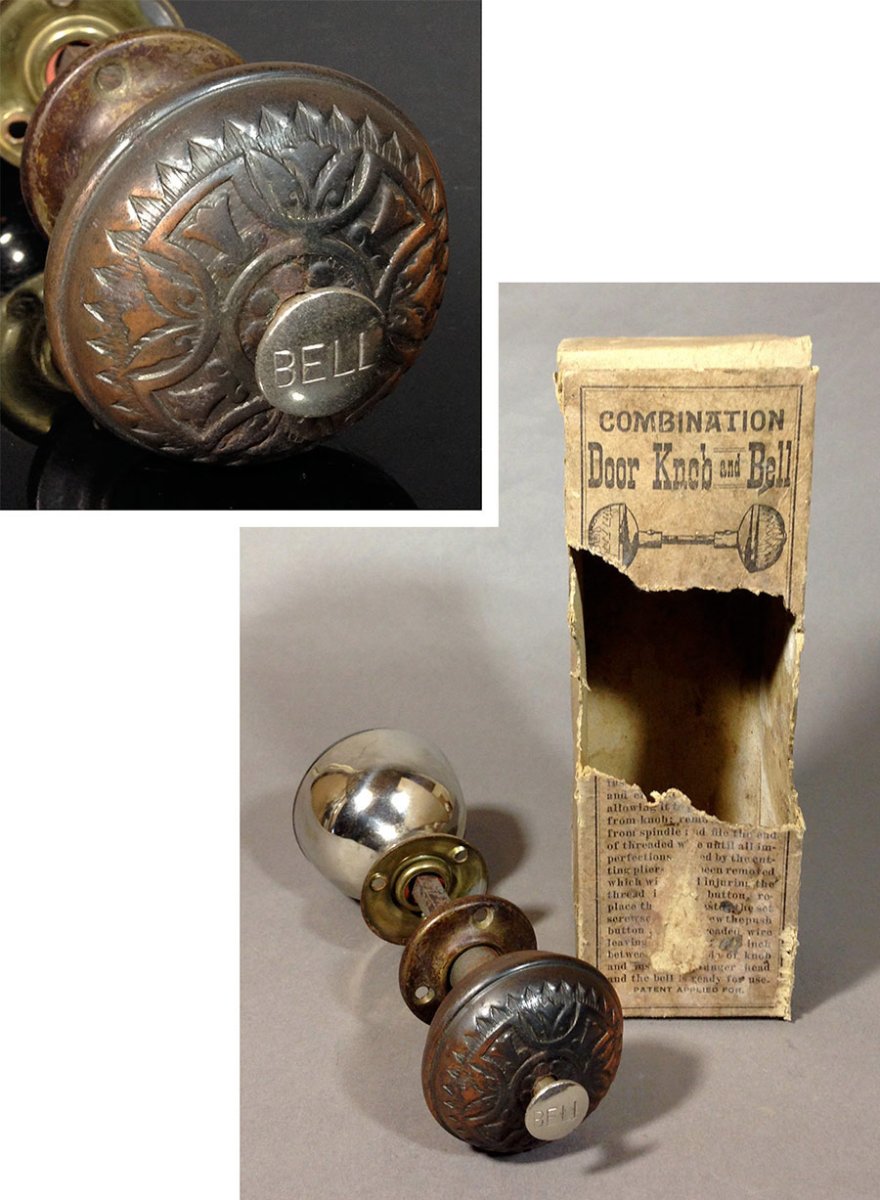 画像1: Early 1900's "COMBINATION" Door Knob ＆ BELL【Dead-Stock】 (1)