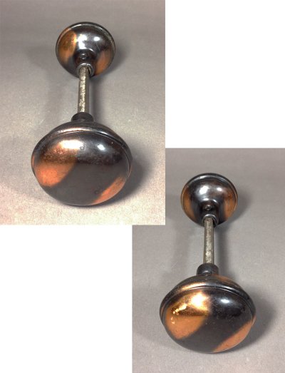 画像1: "Japaned" Steel Doorknob