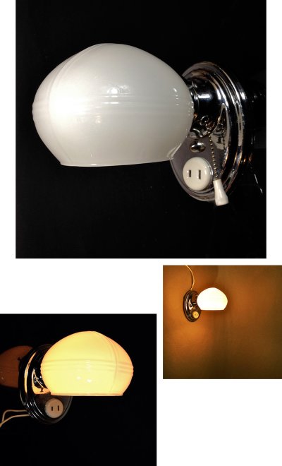 画像1: 1930's Art Deco "Chrome" Bathroom Lamp