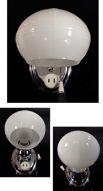 画像2: 1930's Art Deco "Chrome" Bathroom Lamp