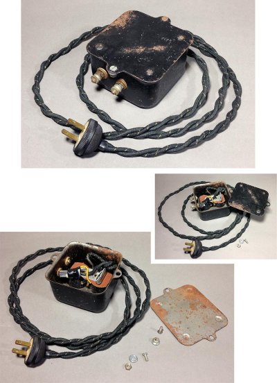 画像2: 1920-30's  Extension Cord + 2-Outlet Steel Box　【Montgomery Ward＆Co.】