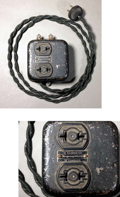 画像1: 1920-30's  Extension Cord + 2-Outlet Steel Box　【Montgomery Ward＆Co.】