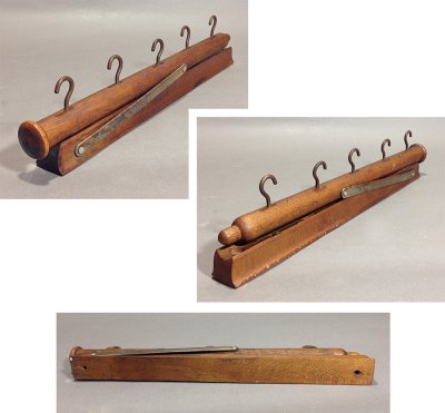 画像2: 1920's  "Wood＆Seel" Wall Mount Folding Hanger Rack