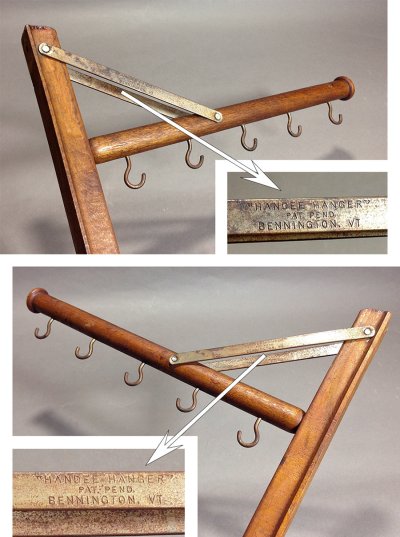 画像1: 1920's  "Wood＆Seel" Wall Mount Folding Hanger Rack