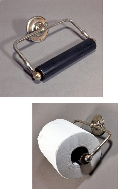 画像1: 1920-30's "Nickle Plated Brass" Toilet Paper Holder