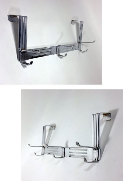 画像1: 1950-60's "Over the Door" Chromed 3 Hook Hanger Rack