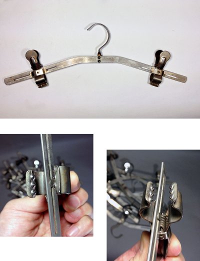 画像1: 1910-30's "SETWELL" Riveted Steel Skirt Hanger【10-sets】