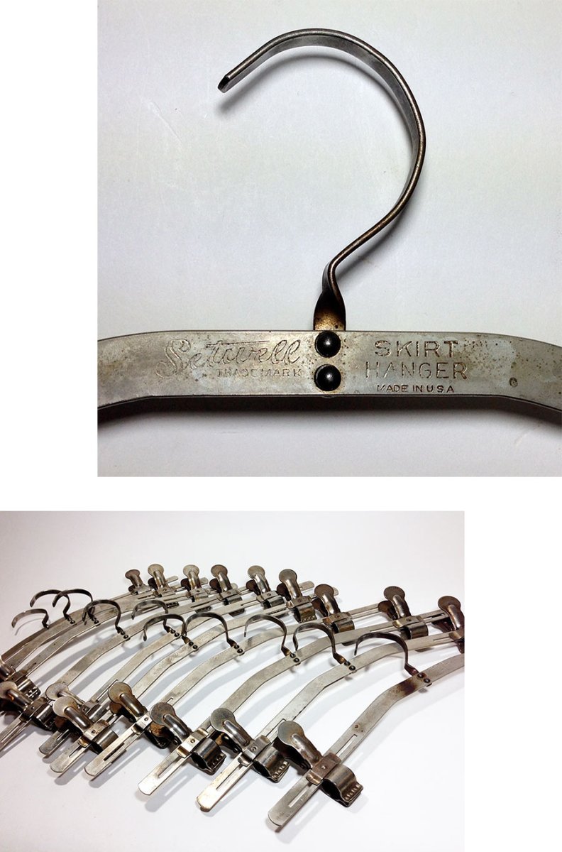 画像1: 1910-30's "SETWELL" Riveted Steel Skirt Hanger【10-sets】 (1)