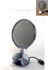 画像1: 1930-40's Art Deco "Chromed" Make-up Mirror + Lamp (1)