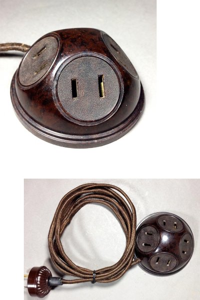 画像1: 1930-40's 【4-outlet】Extension Cord