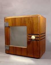 画像1: 1920-30's "Barber Shop" Art Deco Wood Cabinet (1)