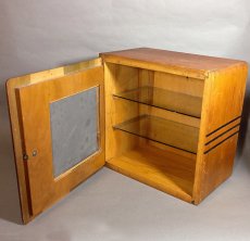 画像2: 1920-30's "Barber Shop" Art Deco Wood Cabinet (2)
