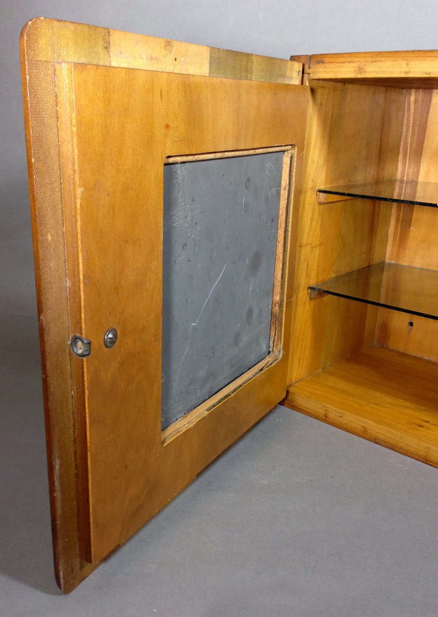 画像3: 1920-30's "Barber Shop" Art Deco Wood Cabinet (3)