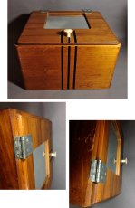 画像5: 1920-30's "Barber Shop" Art Deco Wood Cabinet (5)