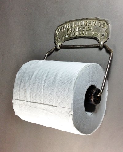 画像1: 1900-20's "JOHN J. DUGAN CO." Cast Brass Toilet Paper Holder