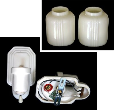 画像3: 1930-40's "2-way" Porcelain Bathroom Lamp【PAIR】