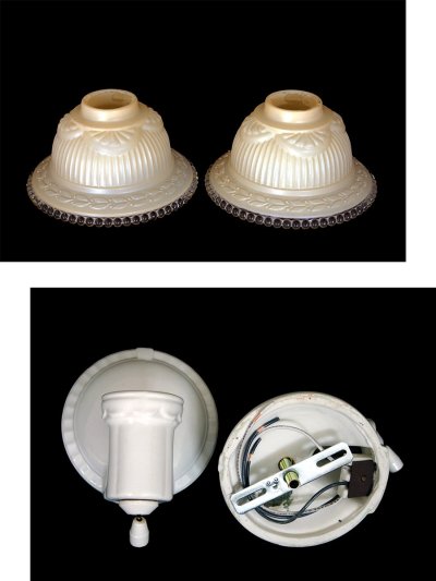 画像3: 1930-40's "2-way" Porcelain Bathroom Lamp 【PAIR】