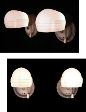 画像2: 1930-40's Art Deco "Porcelain＆Milk Glass" Bathroom Lamp 1台 (2)