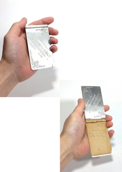 画像3: 1910-20's Aluminum "Advertising" MINI Notebook