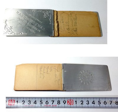 画像2: 1910-20's Aluminum "Advertising" MINI Notebook