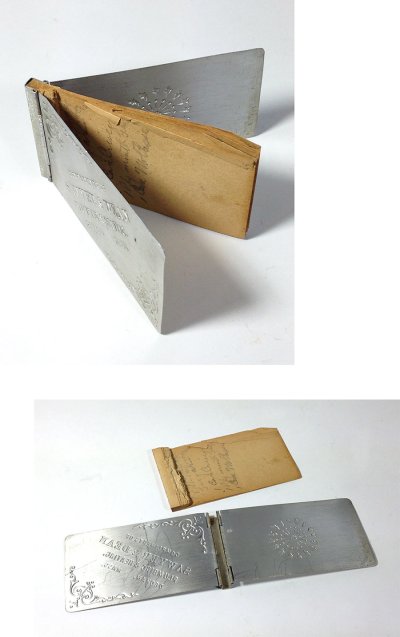 画像1: 1910-20's Aluminum "Advertising" MINI Notebook