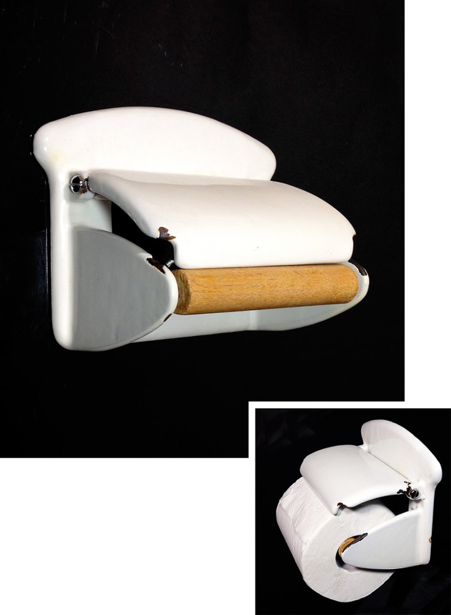 画像1: 1920-30's German-Deco "Cast-Iron" Toilet Paper Holder (1)