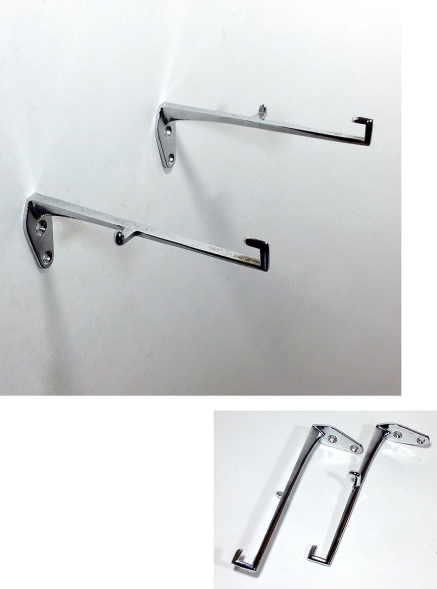 画像1: Chrome Bathroom Shelf Brackets (1)