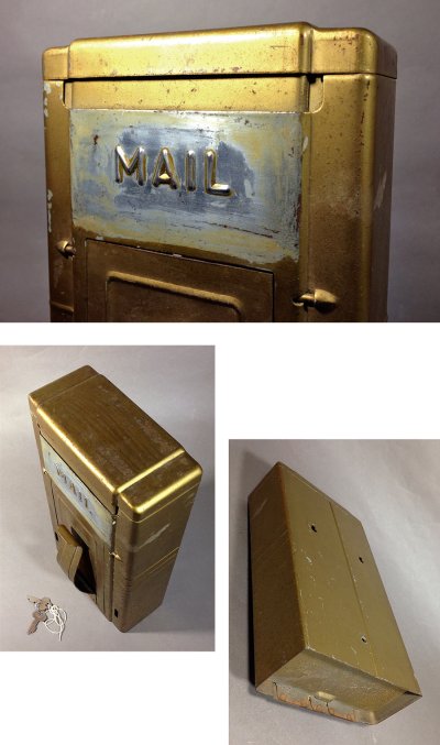 画像2: 1930-40's "STREAMLINE" Wall Mount Mail Box w/ Keys