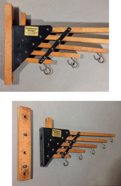 画像1: 1920-30's "Holds more Hanger" Wood＆STEEL Folding Hanger