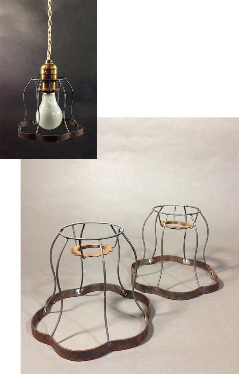 画像1: 1930's "Odd shapes" Steel Wire Bulb Cage【1個】 (1)