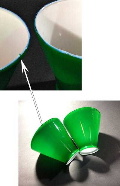 画像1: "Small" Green＆White Glass Shade 【1個】