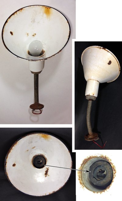 画像2: 1950's "Enamel Shade" Grage or Gas Station Light