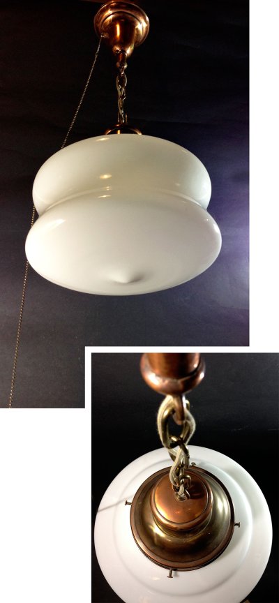 画像2: 1930-50's "Copper" School House Ceiling Light