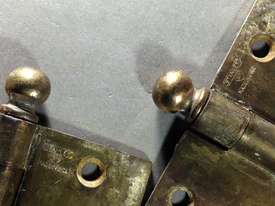 画像1: 1930's 特大 "Ball Tip" Door Hinges【PAIR】