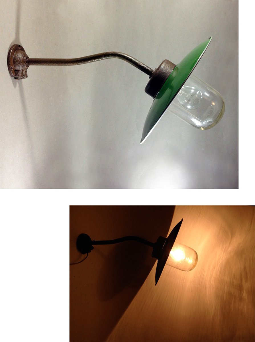 画像1: 1930-50's French Country "Swan Neck" Outside Light (1)