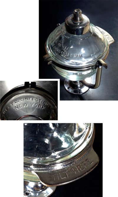 画像2: 1910-20's "N.Y." Glass Liquid Soap Dispenser