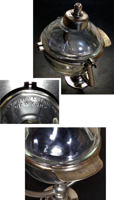 画像2: 1910-20's "N.Y." Glass Liquid Soap Dispenser